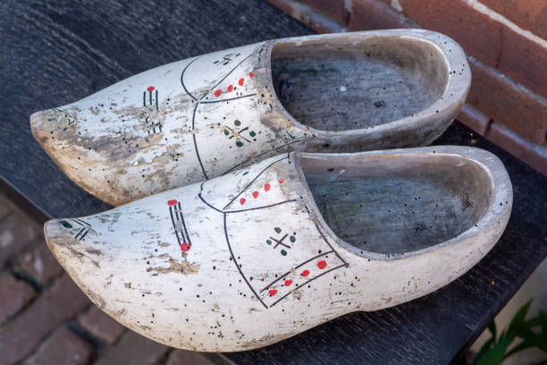 istock Old vontage Dutch wooden clogs, footwear 1332309747