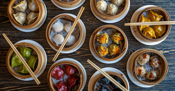 istock Several bowls of multi-colored baked dumplings 1332317738