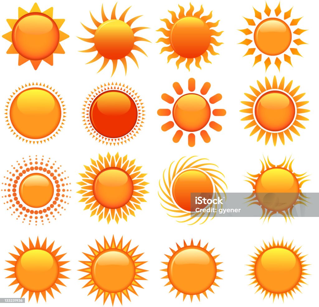 ornate símbolos de sol - arte vectorial de Sol libre de derechos