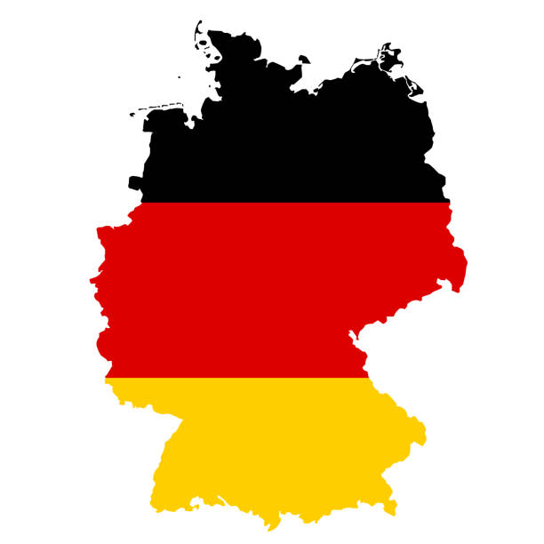 istock Map and flag of Germany on white background. Germany flag map symbol. Germany map sign. flat style. 1332327345