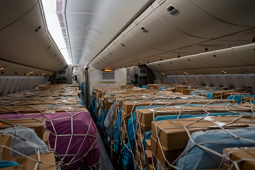 Empty Airplane using for Cargo