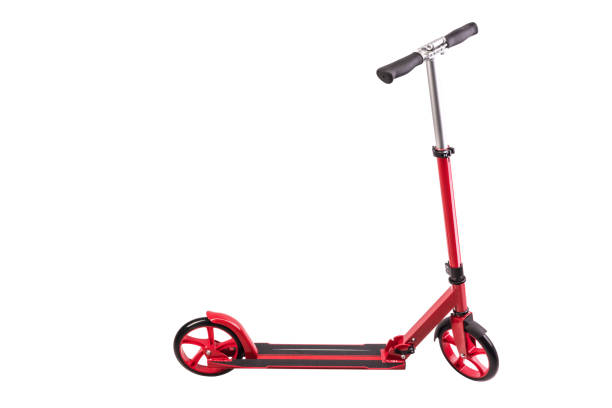 istock Red modern scooter studio isolated on white background with clipping path 1332334452