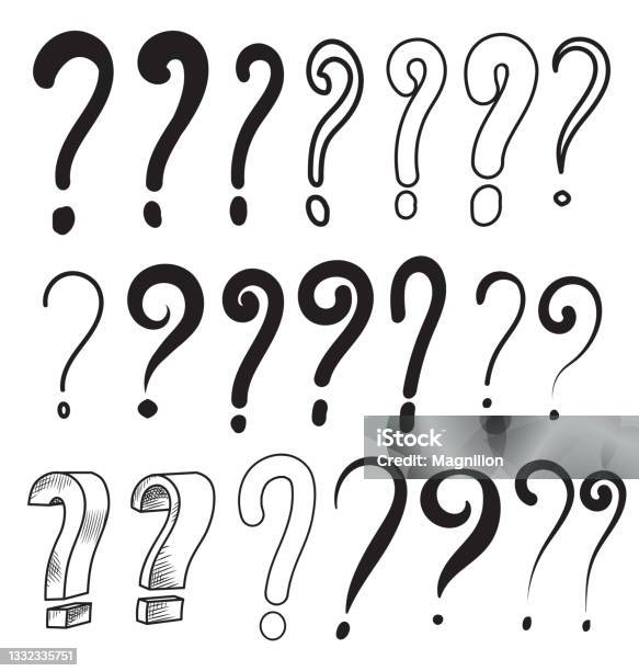 Question Sign Doodle Question Mark Doodle Set Stock Illustration - Download Image Now ...