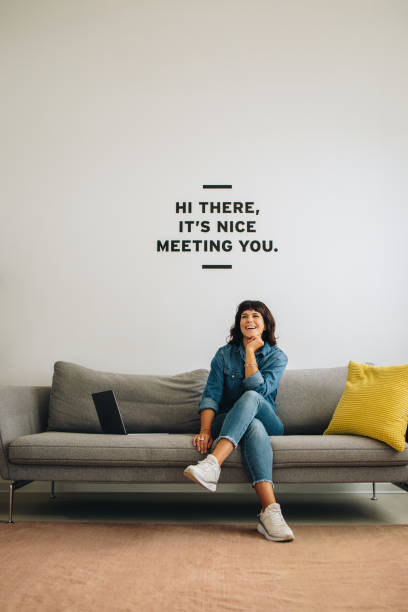 istock Female executive looking away and smiling 1332336421