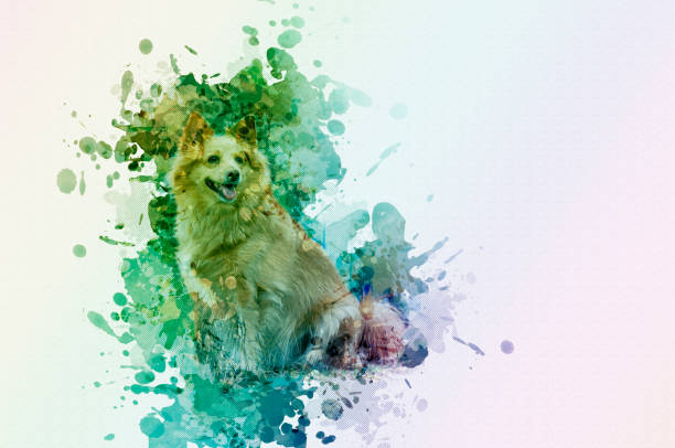 istock Digital watercolor painting. Portrait of a redheaded long-haired 1332337143