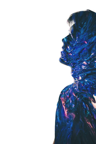 istock meditative portrait dreamful man blue paint stains 1332338457