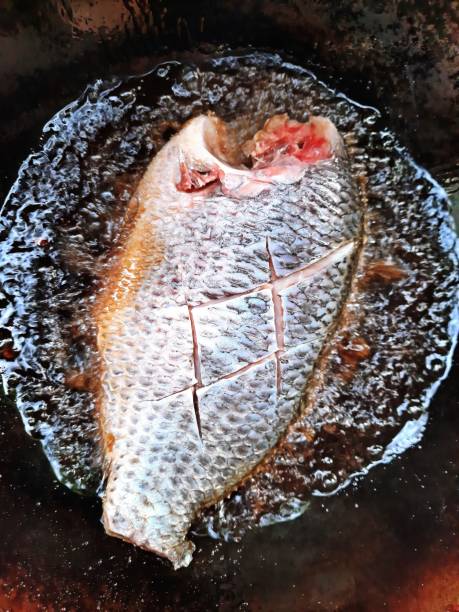 istock Frying Tilapia fish in cooking pan. 1332343362