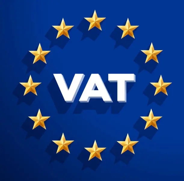 Vector illustration of VAT Value-Added Tax European Union Taxation