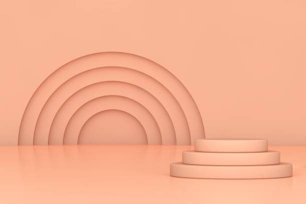 istock Podium and minimal abstract background, 3d rendering geometric shape, Stage for awards on website in modern. Empty product stand. 1332344762