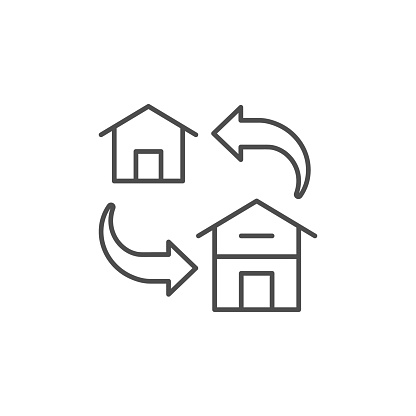 House change line outline icon isolated on white. Vector illustration