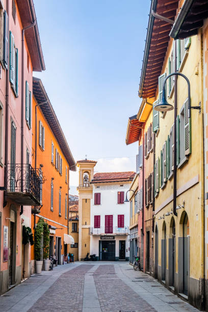 Solitary street in the historic centre of Iseo, a town located on the south shore of Lake Iseo.