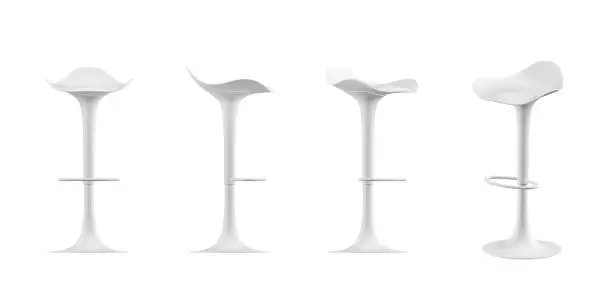 Bar stool mockup isolated on white background - 3d render