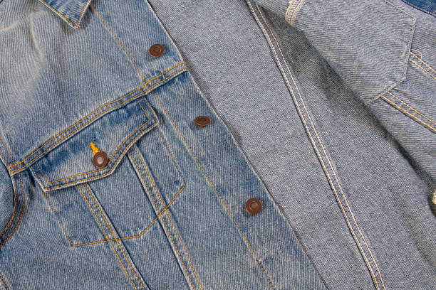istock Denim material close up top view jeans material 1332357758
