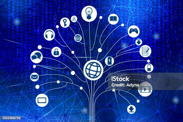 Digi Tree Digital Tree Concept Stock Illustration - Download Image Now - Abstract ...