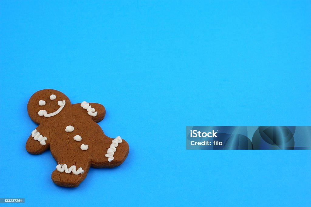 Cookie de fundo azul - Royalty-free Boneco de Gengibre Foto de stock