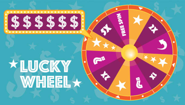 ilustrações de stock, clip art, desenhos animados e ícones de lucky wheel flat illustration vector text is outlined - wheel incentive award winning