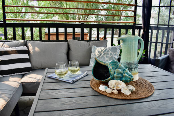 istock Beautiful sheltered patio for cozy evening dinners and relaxing afternoon drinks during warm weather days 1332377334