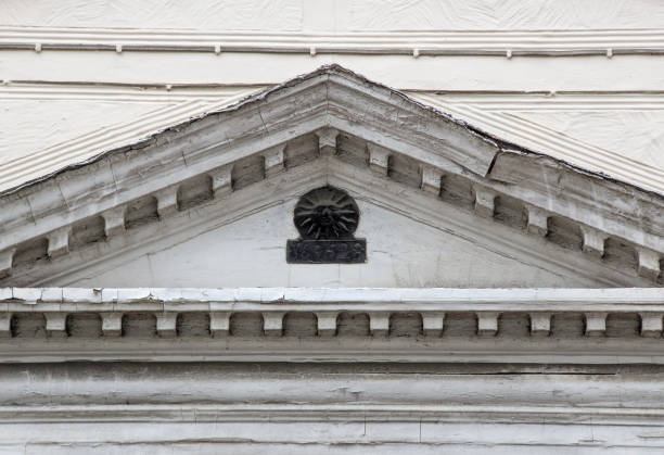 Sawbridgeworth, Hertfordshire/England – May 3 2021:The Royal Sun Alliance insurance Fire Mark 169528 on a Sawbridgeworth building, offering the protection of the local fire service insurance,