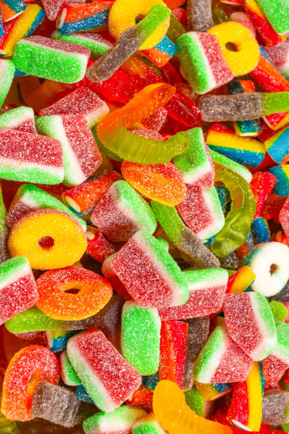 istock Assorted gummy candies. Top view. Jelly  sweets background. 1332378764