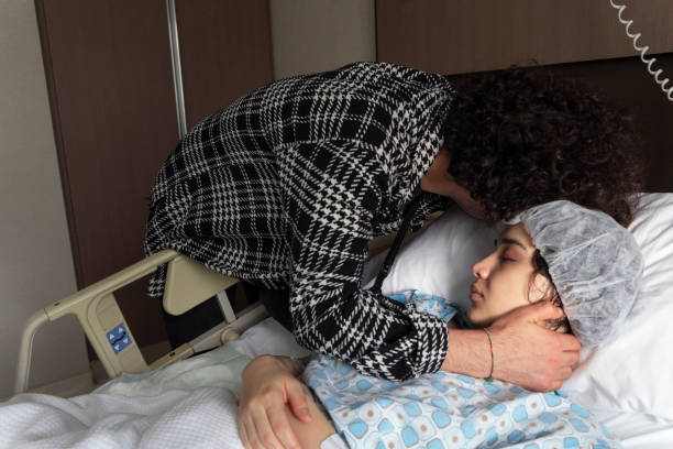 istock Man looking after his sick wife 1332378822