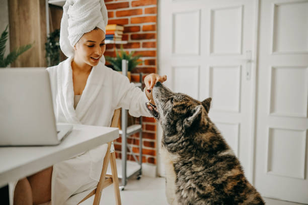 istock Woman and dog 1332382026