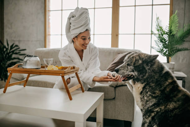 istock Woman and dog 1332382027