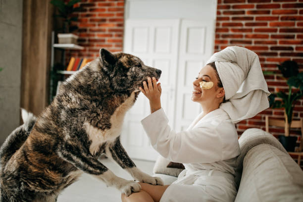 istock Woman and dog 1332382088