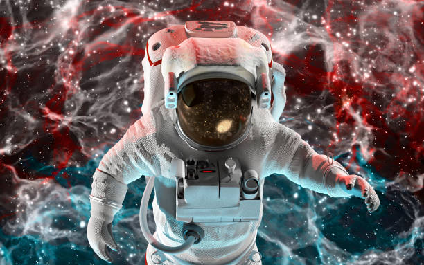 istock Astronaut or Cosmonaut in Outer Space for Exploration with Fantasy Space Background 1332387170