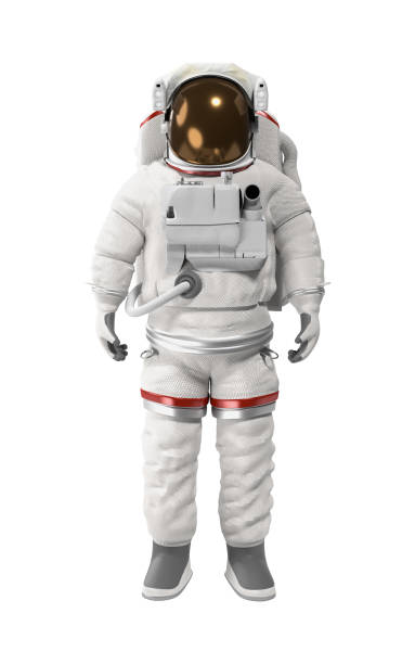 astronaut or cosmonaut in space suit against a white surface - astronaut bildbanksfoton och bilder