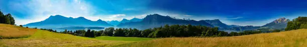 Photo of Panorama of mount Rigi and Pilatus with view of golf course in Meggen, Switzerland!