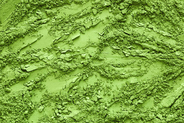 matcha powder texture background, closeup - base comida e bebida imagens e fotografias de stock