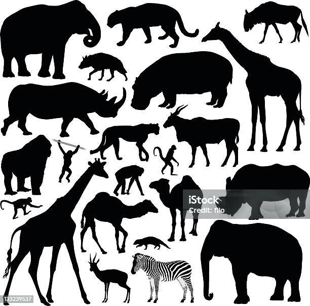 African Animals Stock Illustration - Download Image Now - Animal, Animal Themes, In Silhouette