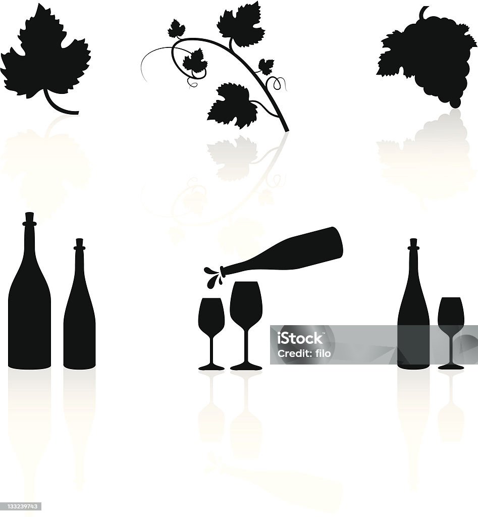 Symboles de vin - clipart vectoriel de Plante grimpante et vigne libre de droits