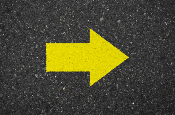 Tarmac road with right arrow sign