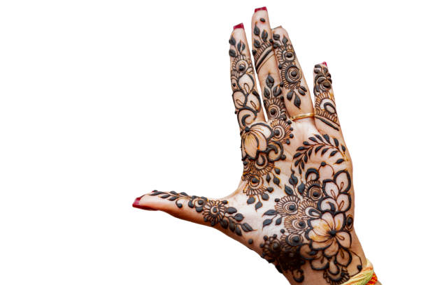 istock Mehndi painted on Hindu bride's hand. 1332414783