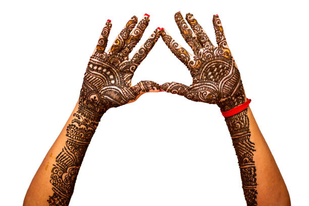 istock Mehndi painted on Hindu bride's hand 1332414807