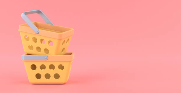 istock Shopping Basket with Colorful Background 1332416989