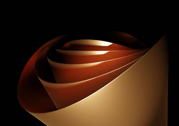 istock Gold metal sheet swirling 1332423217