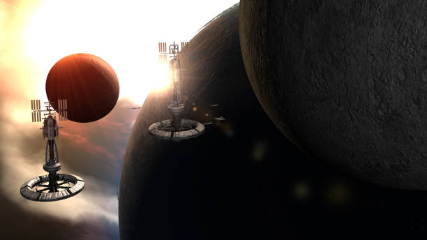istock CG Space space station spaceship Otherworld Nebula Planet Solar Eclipse 1332424058