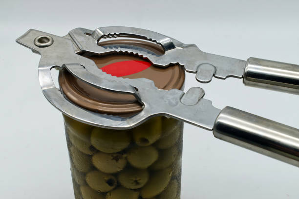 Metal jar opener isolated on white background