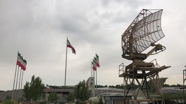 Old Iranian military arsenal on display in the public park in Tehran