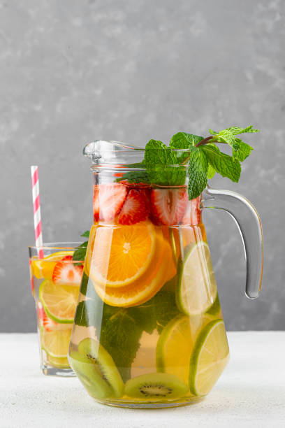 istock Water flavored with fresh summer fruit. 1332438774