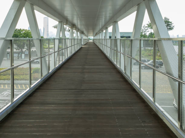 istock Wooden overpass over Han River bridge 1332438841