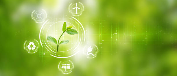 Renewable energy environmental protection concepts stock photo