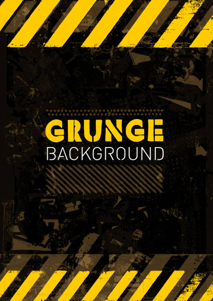 przemysłowy grunge plakat w tle wektor - textured industry yellow abstract stock illustrations