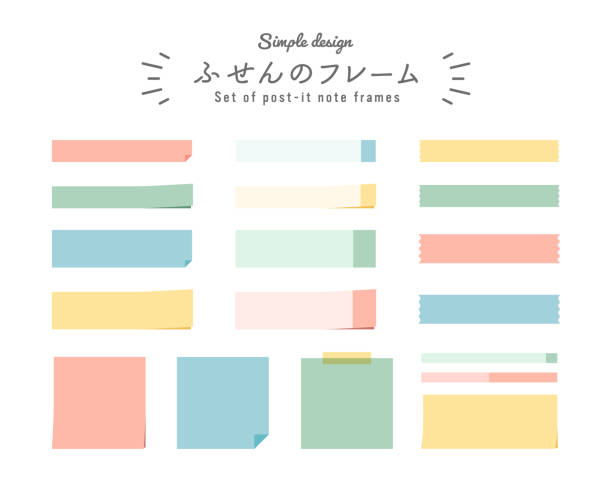 stockillustraties, clipart, cartoons en iconen met a frame set of sticky notes. - lege-krantenkop