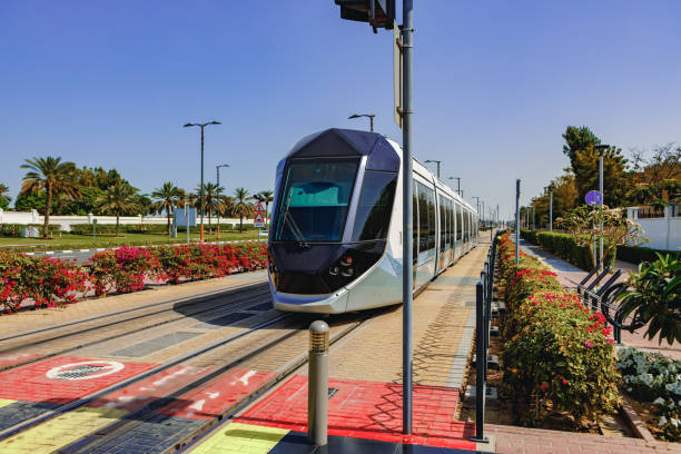 istock Metro railway train in Dubai city in UAE 1332448774