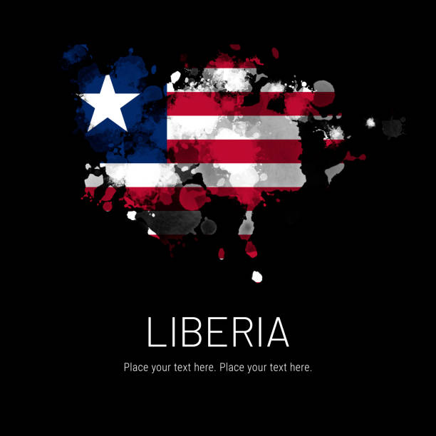 Abstract illustration, Liberia flag with a semi-circular area White background for text or images.