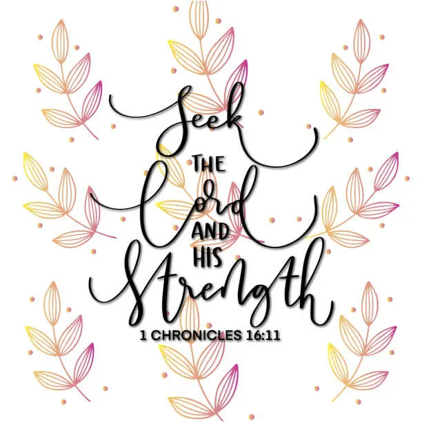 Vector illustration of Bible hand lettering.