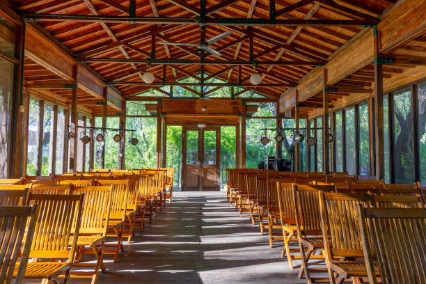 istock Auditorium wooden building retro nostalgia 1332460453